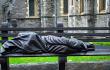 (Dublin) Statue of Homeless Person in front of Christ Church Cathedral
