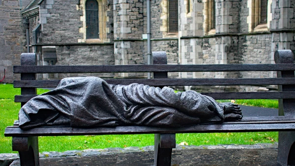 Statue of Homeless Person