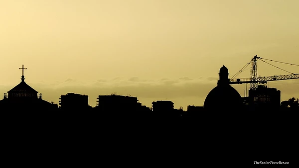Naples Skyline with a Golden Sky 